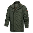 thumbnail image 1 of Dvkptbk Jacket Hoodies Men's And Winter Plus Velvet Solid Color Zipper Pocket Warm Jackets on Clearance, 1 of 8