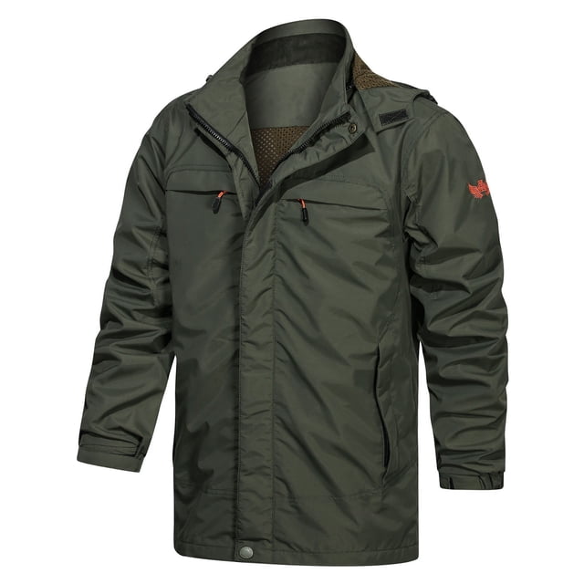 RKSTN Jackets for Men And Winter Plus Velvet Solid Color Zipper Pocket Warm Jackets Fall and Winter Long Sleeve Jacket Coats