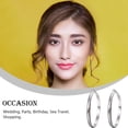 thumbnail image 2 of Boucles d'Oreilles Pendantes pour Femme en Acier Inoxydable, Grand Cercle, Grandes Créoles Rondes, 2 of 9