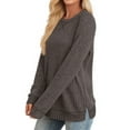 thumbnail image 2 of OALUXE Long Sleeve Shirts for Women Dressy Casual Tunic Tops Crewneck Side Split Lightweight Pullover Sweaters, 2 of 7