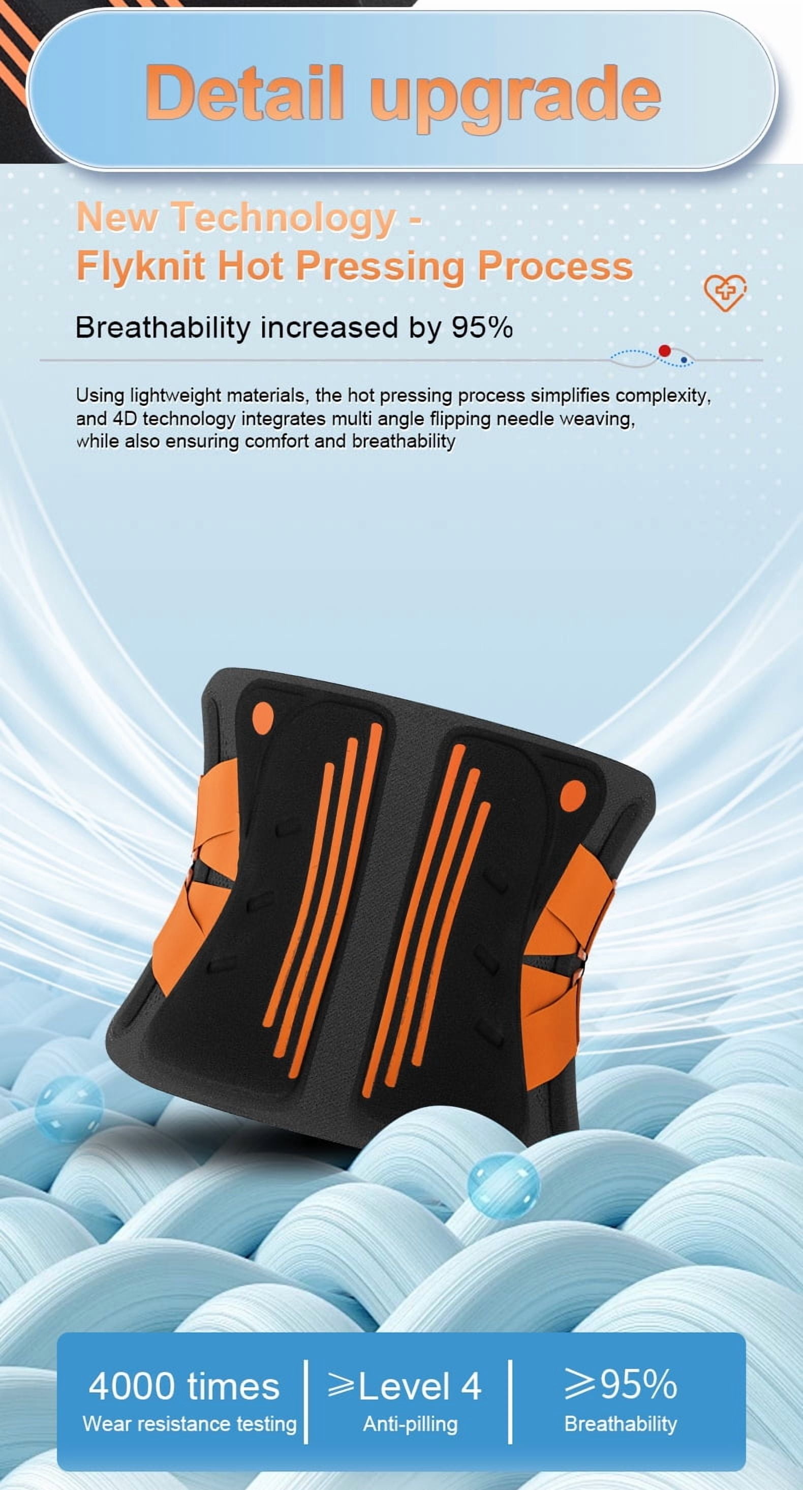 Lower Back Brace Waist Belt Men Women Adjustable Breathable Lumbar，Breathable Knit Back Brace for Lower Back Pain Relief, Lumbar Support - Adjustable Waist Belt with Memory Support Plates & Compressi