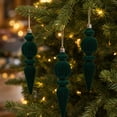 thumbnail image 2 of Beautynvta 6 Pcs Christmas Tree Ornaments, Velvet Cone Shaped Hanging Ornaments for Christmas Tree, Flocked Shaped Christmas Balls for Christmas Party Decorations, 6.69"x1.57"x1.57", Green, 2 of 5