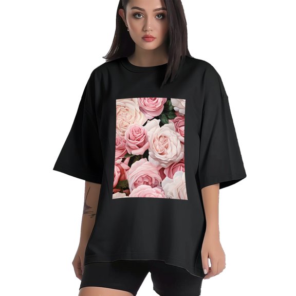 Plus Size Shirt for Women Black Tops for Women Short Sleeves Shirt for Women Valentine's Day (37) T Shirt Crewneck Shirt for Women XS