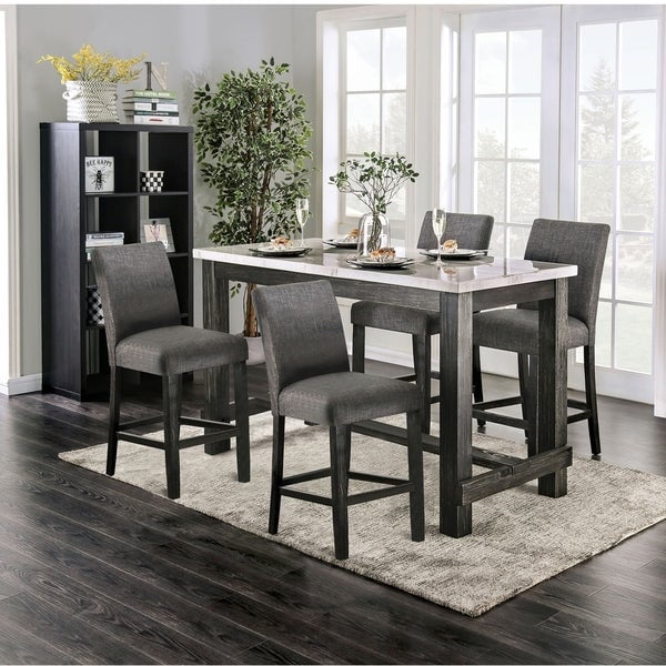 Garvine Counter Height Dining Table And Bar Stools (Set Of 5) Al