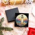 thumbnail image 6 of Funny Christmas Ornament,Lighthouse In The Ocean With Flowers4,Xmas Round Ceramic Pendant, 6 of 6
