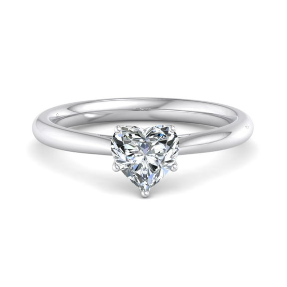 Blue Jewel 1.6 Ct Heart Cut Lab Created Diamond Ring - 14K White Gold Plated Engagement Wedding Jewelry - Women’s Diamond Ring - Clearance Gift for Her - Elegant Wedding Band