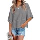 thumbnail image 1 of Camiseta Sherosa moderna para mujer, media manga, gris, talla M, 1 of 6