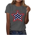 thumbnail image 2 of American Flag Shirts Women USA Patriotic Tees 4th of July T-Shirt Crewneck Short Sleeve Graphic Tee Tops, 2 of 6