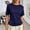 Navy, variant on Graphic Tees for Women Versatile Daily Wear Slim Fit Round Neck Titted Tee for Women Everyday Casual in Solid Knit Blue XS