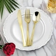 thumbnail image 5 of Smarty 6.25" Shiny Metallic Gold Disposable Plastic Dinner Spoons 600ct, 5 of 6