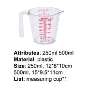SPRING PARK Creative Clear Plastic Liquid Measuring Scale Cup Jug Beaker For Lab Pour
