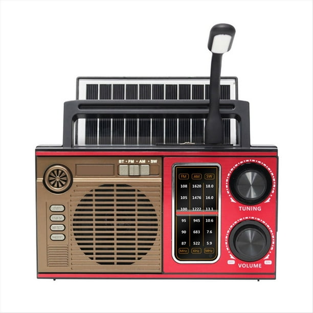 Radio FM AM SW para Exteriores, Radio Solar de Banda , Radio de Emergencia de Alta Sensibilidad con Altavoz LED BT.