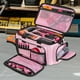 thumbnail image 1 of Bolsa de herramientas para mujer, Oxford, de boca ancha, suave, para el hogar, de 13 pulgadas, con cremalleras dobles, práctica bolsa de viaje, 1 of 8