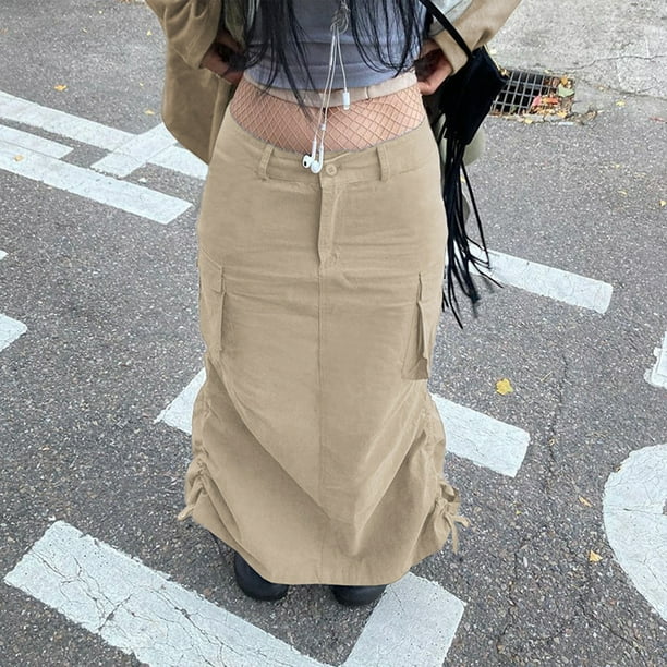 Faldas de carga para mujer Faldas fruncidas con estilo Faldas plisadas de medio cuerpo Faldas de hip hop FLhrweasw Nuevo