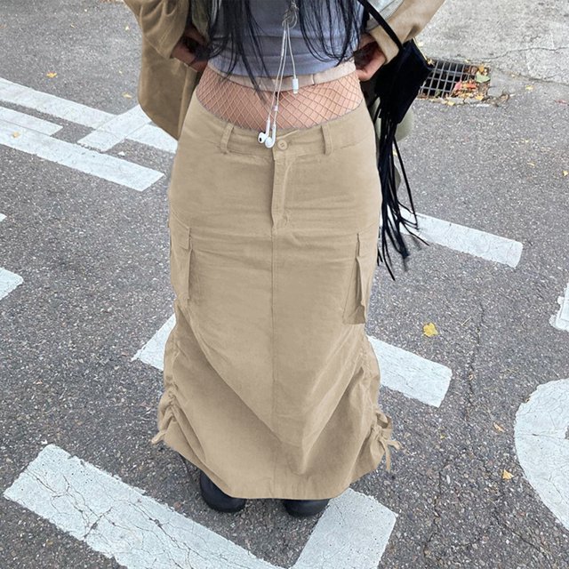 Faldas de carga para mujer Faldas fruncidas con estilo Faldas plisadas de medio cuerpo Faldas de hip hop FLhrweasw Nuevo