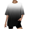 thumbnail image 1 of Dealovy T-Shirts Oversize pour Femmes Manches Courtes Col Rond Été Décontracté Dégradé Confortable, 1 of 4