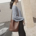 thumbnail image 3 of LILSHIM Vintage Women Shoulder Crossbody Bag Leather Bucket Handbag (Dark Brown), 3 of 8