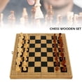 thumbnail image 3 of Juego de ajedrez de madera de 9-13 "3 en 1 damas plegables Chessmen Classic Los 24x24x3cm SM SunniMix juego de mesa de ajedrez, 3 of 8