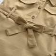 thumbnail image 4 of LYMAYTER Robe Cargo d'Été Sans Manches pour Filles 1-7 Ans, Tout-Petits, Boutonnée, Col à Revers, avec Ceinture, Robes Décontractées, 4 of 8