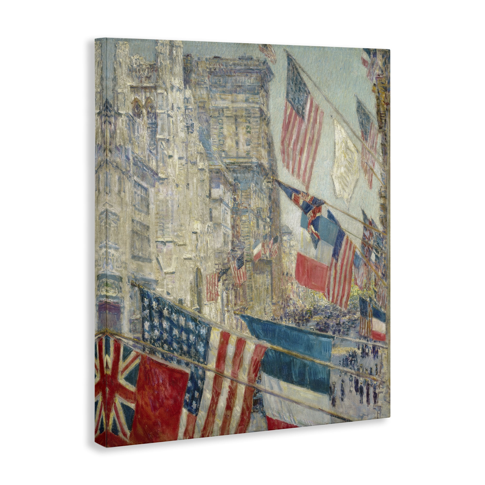 Stupell Industries Classic Americana Flags Patriotic Painting Wrapped Canvas Art Print Wall Art, 36 x 48