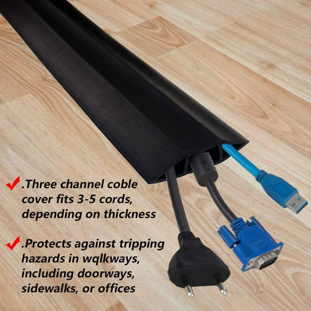  6.5FT Floor Cable Cover, Electrical Floor Cord Covers for Wires  on Floor, Cord Protector Floor, Hide Cords on Floor, Cable Floor Covers for  Cords, Wire Cover for Floor, Floor Cable Management 
