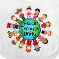 thumbnail image 4 of Inktastic Peace Through Unity Boys or Girls Baby Bib, 4 of 4