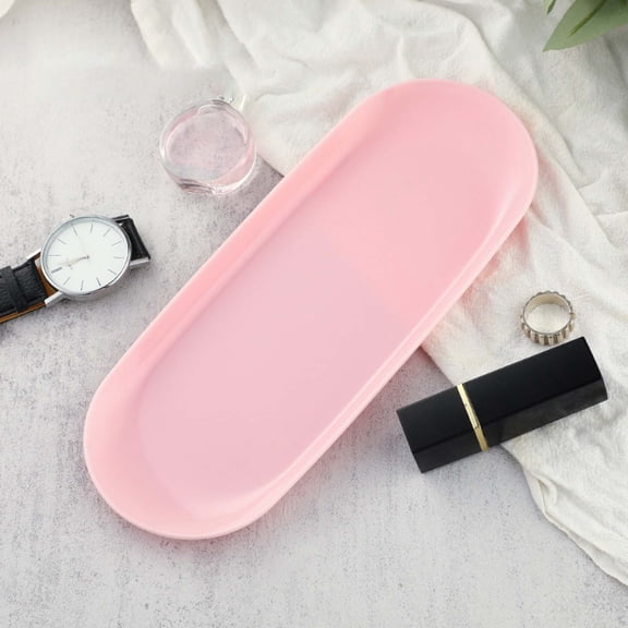 Hyhucoie 23*9.5cm Decorative Jewelry Dish Trinket Tray Key Bowl Organizer for Vanity Bathroom Perfume Holder Manicure Tools Storage Dessert Plate