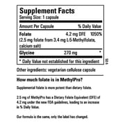 MethylPro 2.5mg L-Methylfolate - Professional Strength Active Methyl Folate Supplement for Brain Support & Balanced Mood - Gluten-Free Cognitive Supplement with No Fillers (30 Capsules)