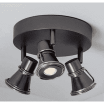 7.8" Gunmetal Dimmable LED Track Lighting Kit, Transitional Flush Mount Ceiling Light Fixture with Integrated LED Bulbs, Adjustable Heads with Directional Lighting (3-Light)