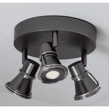7.8" Gunmetal Dimmable LED Track Lighting Kit, Transitional Flush Mount Ceiling Light Fixture with Integrated LED Bulbs, Adjustable Heads with Directional Lighting (3-Light)
