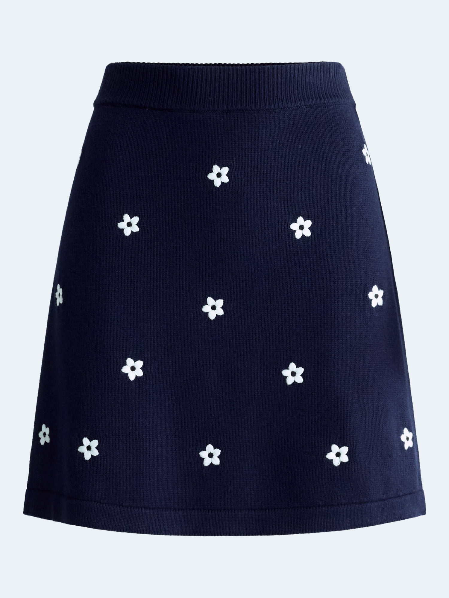 Free Assembly Women's and Women's Plus Embroidered Mini Sweater Skirt, Sizes XS-4X