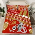 thumbnail image 2 of Erosebridal Football Bed Sheets Set Queen Size San Francisco Sheet Set American Football Gifts for Football Fans Women Men Football City Sheets with Deep Pocket Fitted Sheet, 2 of 5
