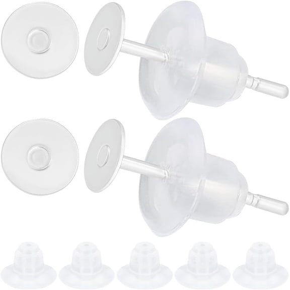 1 Box 200Pcs Earring Cabochon Settings 925 Sterling Silver Plated 4mm Blank Stud Earring Bezel Post for DIY Jewelry Making