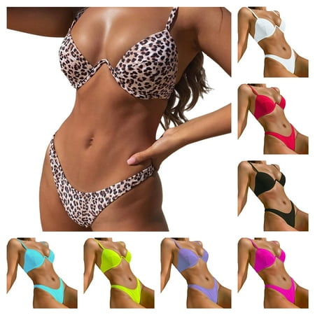 Cheers US Women s Sexy Cutout Bikini Underwire Padded Bathing Suit Cheeky Thong Brazilian Swimsuit