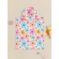 thumbnail image 2 of aturustex Little Girls Hooded Poncho Towel 12M 18M 2T 3T 4T 5T Toddlers Absorbent Bath and Beach Towels Hoodies Floral Print Soft Wearable Blanket BatCute Comfy Swimwear for Summer Beachwear, 2 of 7