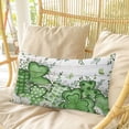 thumbnail image 4 of St. Patrick's Pillow Covers, Linen Long Throw Pillow Case, Lucky Shamrock Green Eucalyptus Floral Farm Wooden Holiday Pillow Protector Decorative Cushion Cover for Living Room/Bedroom 20" x 26", 4 of 8