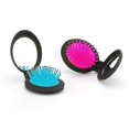 thumbnail image 1 of 2-pack folding hair brush with mirror pocket, 1 of 4