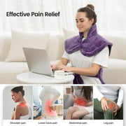 RENPHO 24x37 Shoulder Heating Pad for Back Pain Relief, Electric Large Heating Pad for Neck & Wrap with 6 Heat Settings & Auto Shut-Off, Birthday Gifts for Women Men, Purple