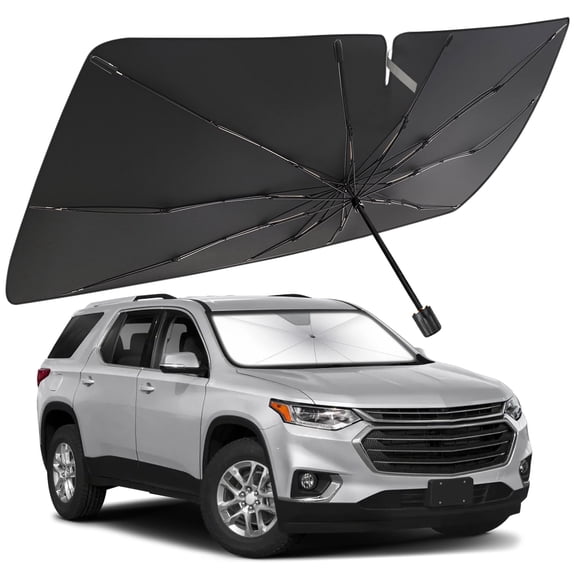 Windshield Sun Shade Umbrella for Chevrolet Traverse 2018-2025, Foldable Car Umbrella Sunshade with UV Block Front Window Cover (Heat & Sun Protection)