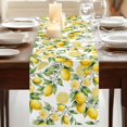 thumbnail image 3 of Table Runners 108 Inches Long Dress Scarves, Lemon Farmhouse Coffee/Dining/Kitchen Table Runner for Living Room, Yellow Fruits Summer Watercolor Botanical Leaf Plant 13x108 Inch, 3 of 9