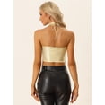 thumbnail image 3 of Top corto de lentejuelas para mujer Top de fiesta brillante con cuello halter recortado Oro XL, 3 of 6