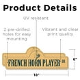 thumbnail image 2 of French Horn Player (2 Pack) Plastic Street Sign - 6 Inch X 18 Inch Gift Music Instrument Band Performer Brass Orchestra Classical Solo Art Play, 2 of 4