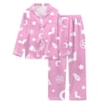 thumbnail image 5 of Halloween Pajamas Women 2 Piece Set Funny Print Long Sleeve Button Sleepwear Comfy Long Pants Relaxed Fit Lounge Set, 5 of 5