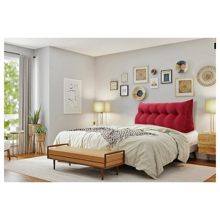 OTTO12306 Triangular Pillow Covers Cases for Our Reading Pillows Large Bolster Headboard Backrest Wedge Pillow Cover Red King Walmart