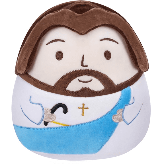 Jesus Plush Pillow Religious Gift, Christian Plush Toy with Cross Embroidery, Soft Stuffed Animal Doll for Kids Adults, Divine Inspiration Christmas Present