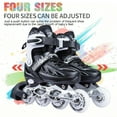 thumbnail image 5 of GAMBE Adjustable Size Inline Skates for Women Men, Light up Roller Skates (Black,L), 5 of 9