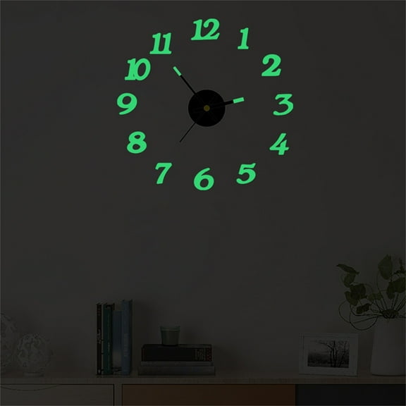 Tiitstoy Diy Luminous Stereo Digital Wall Clock Creative Wall Sticker Clock Living Room Decoration Clock