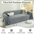 thumbnail image 6 of Eurhowing Chenille Sofa Cover, Pet & Kid Friendly Couch Slipcover, Ultra Soft Throws Furniture Protector for 3 Cushion Sofa, 71"x 118", Gray, 6 of 10