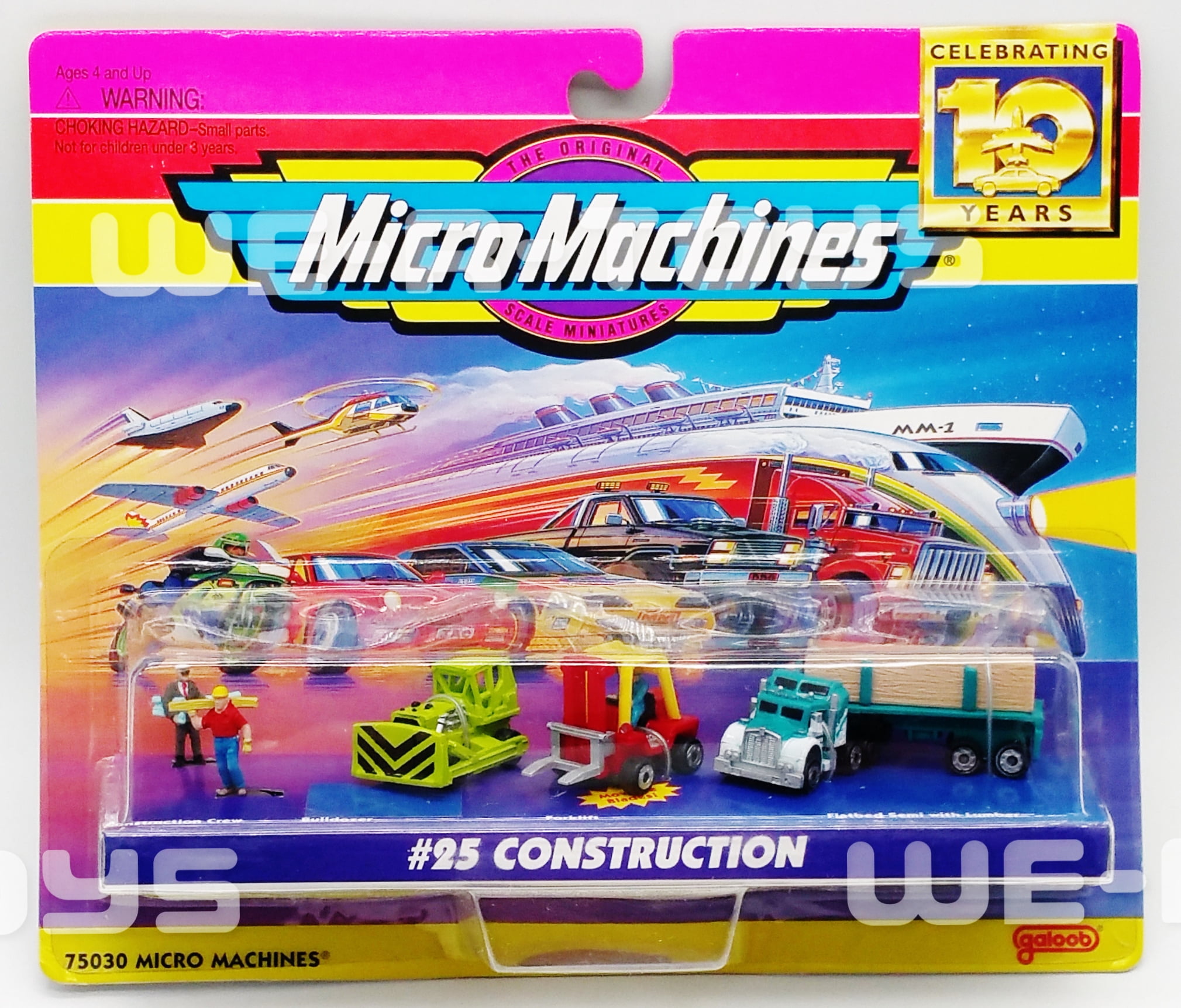 Micro Machines 10th Anniversary 25 Construction Vehicles Galoob 1996