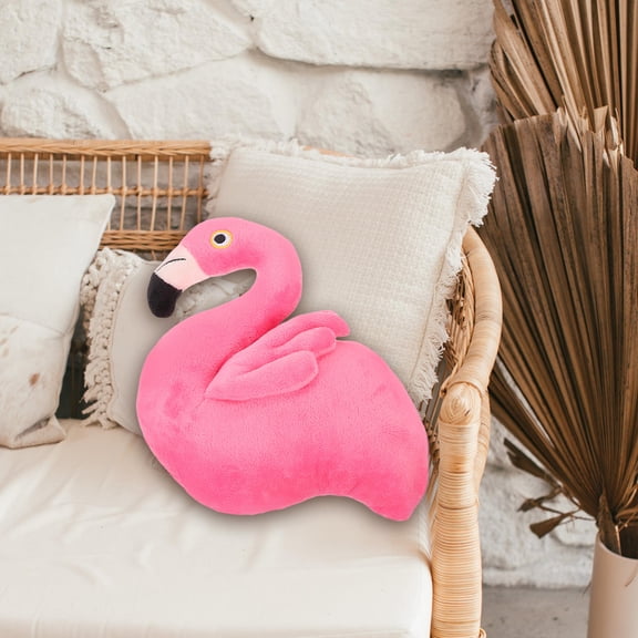 USHOBE Pink Flamingo Cotton Pillow Decorative Cushion with Comfortable Touch for Home